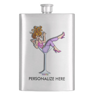COCKTAIL FLASK - GIRL IN A MARTINI GLASS 1