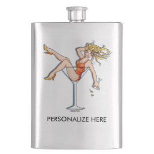 COCKTAIL FLASK - GIRL IN A MARTINI GLASS 2