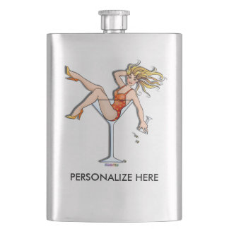 COCKTAIL FLASK - GIRL IN A MARTINI GLASS 2