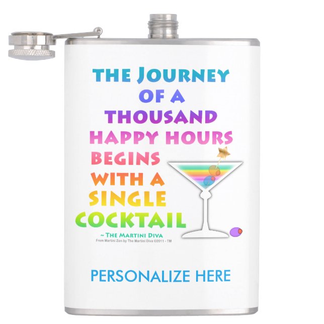 COCKTAIL FLASK - MARTINI ZEN, THOUSAND HAPPY HOURS (Opened)
