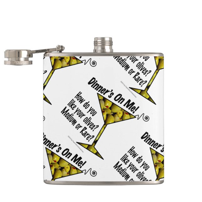COCKTAIL FLASK - MEDIUM or RARE MARTINI OLIVES? (Opened)