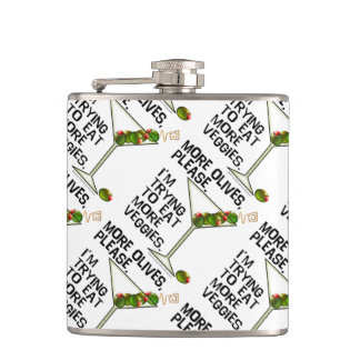 COCKTAIL FLASK - More Olives. Eating Veggies!