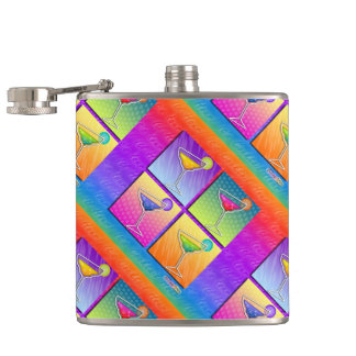 COCKTAIL FLASK - POP ART MARGARITA GLASSES