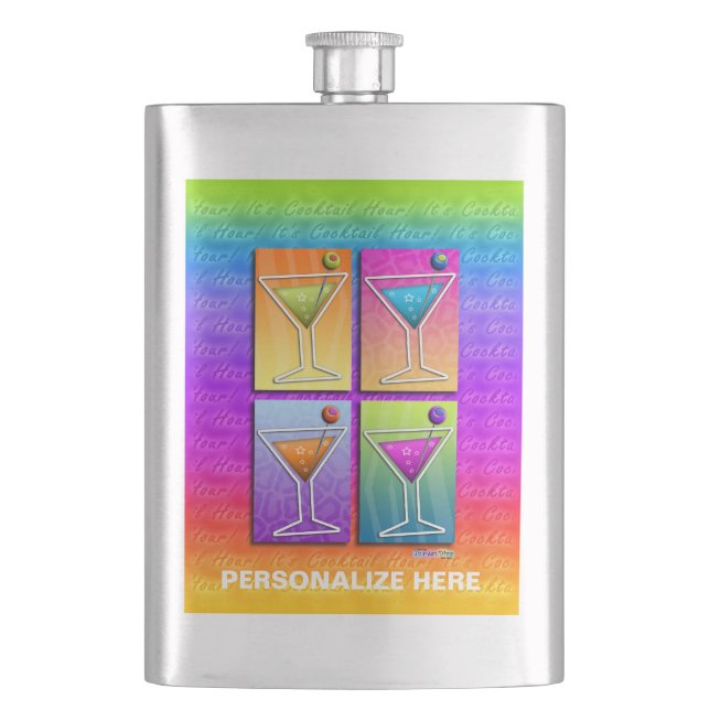 COCKTAIL FLASK - POP ART MARTINIS (Front)