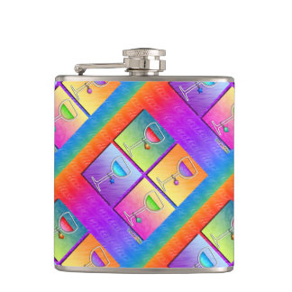 COCKTAIL FLASK - POP ART WINE GLASSES
