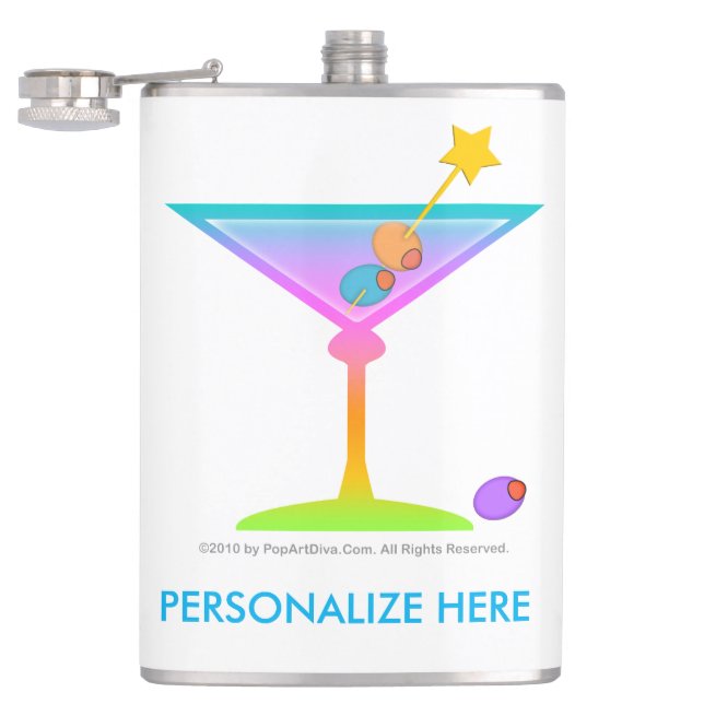 COCKTAIL FLASK - RAINBOW MARTINI, PERSONALIZE (Opened)