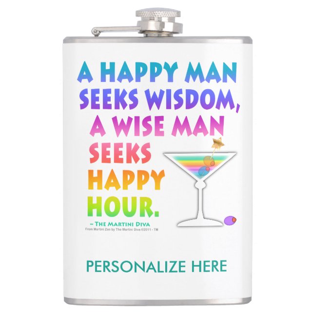 COCKTAIL FLASK - SEEK HAPPY HOUR (Front)