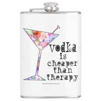 COCKTAIL FLASKS, VODKA IS CHEAPER THAN THERAPY FLASK