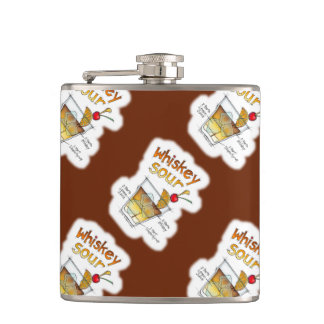 COCKTAIL FLASKS - WHISKEY SOUR RECIPE COCKTAIL ART