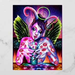 Cocktail Foil Holiday Postcard