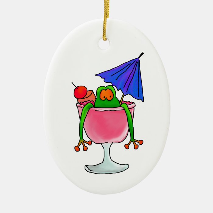Cocktail Frog Christmas Tree Ornaments
