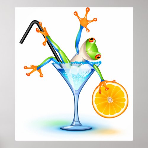 Cocktail Frog Poster