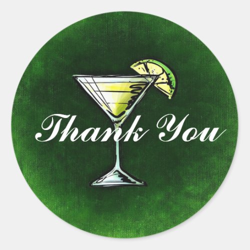 Cocktail Gin and tonic Thank You Classic Round Sticker