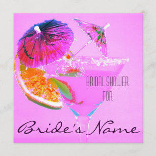 Cocktail glass bridal shower invite