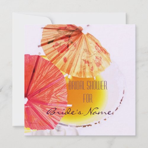 Cocktail glass bridal shower invite