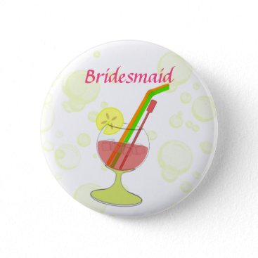 cocktail glass BridesMaid button