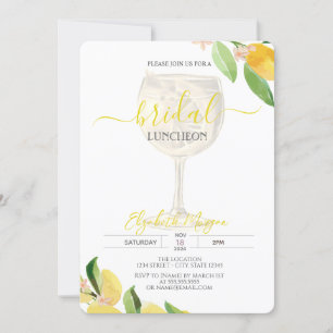 Cocktail Glass Lemon Fruit Bridal Luncheon Invitation