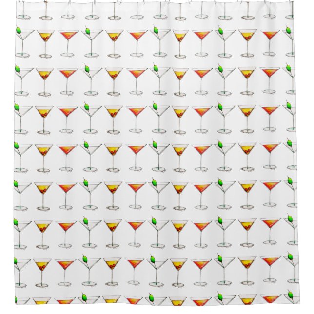Cocktail Glass Mixed Drink Martini Cosmopolitan Shower Curtain (Front)