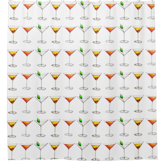 Cocktail Glass Mixed Drink Martini Cosmopolitan Shower Curtain (Front)