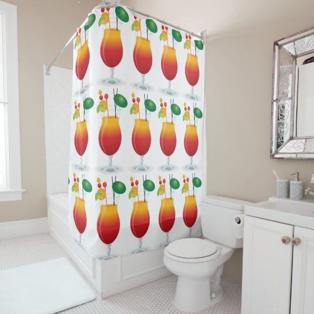 COCKTAIL GLASS SHOWER CURTAIN (In Situ)