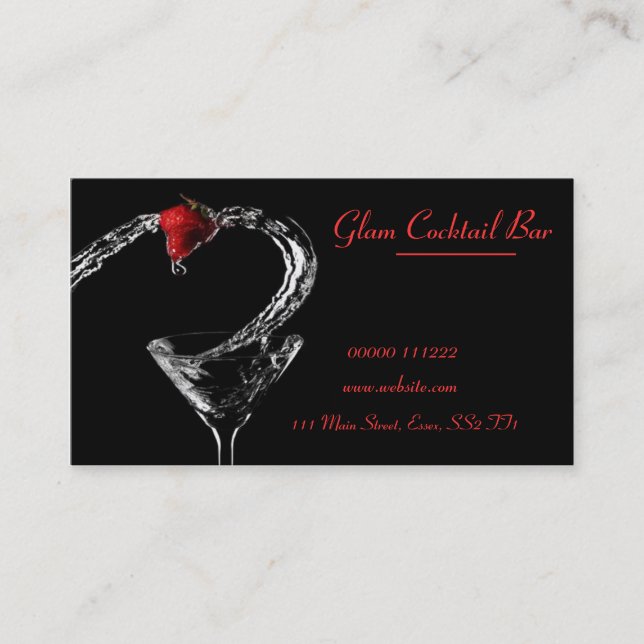 Cocktail Glass Spill Business Card (Front)