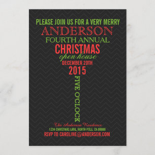 Cocktail Glass Word Art Christmas Party Invitation