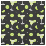 Cocktail Glasses and Limes Margarita Pattern Fabric