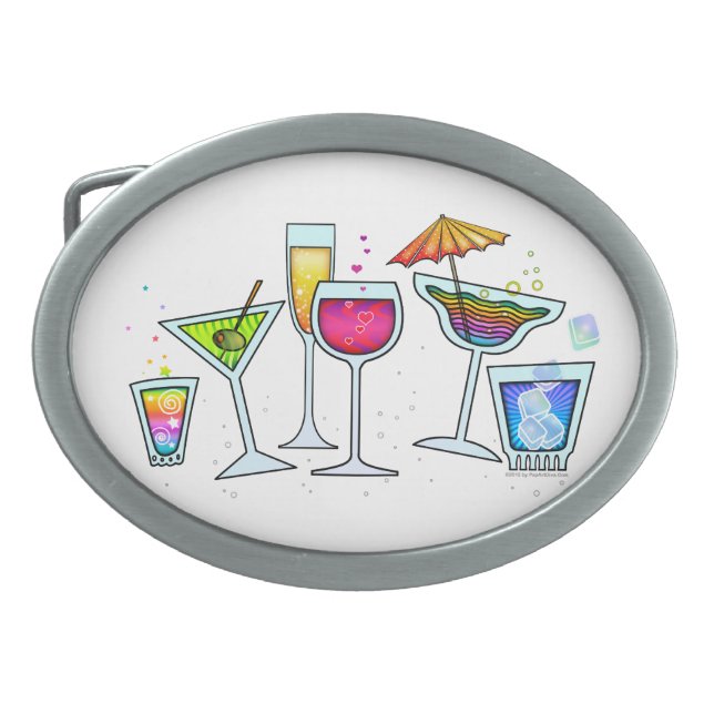 COCKTAIL GLASSES BELT BUCKLE (Front)