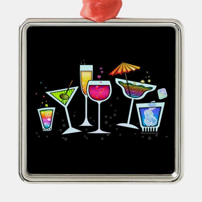 COCKTAIL GLASSES HANGING ORNAMENT (Front)