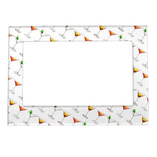 Cocktail Glasses Mixed Bar Drinks Martini Cosmo Magnetic Frame (Front)
