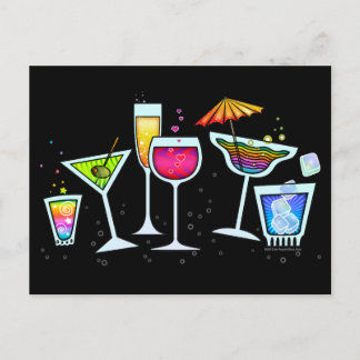 COCKTAIL GLASSES POSTCARD