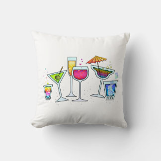 COCKTAIL GLASSES THROW or LUMBAR PILLOW