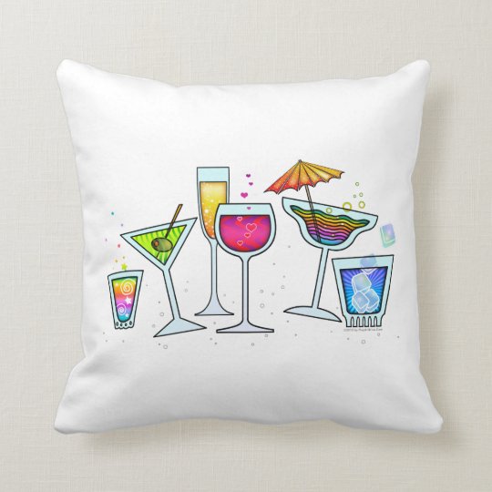 COCKTAIL GLASSES THROW or LUMBAR PILLOW