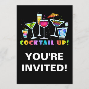 COCKTAIL GLASSES UP PARTY INVITATION