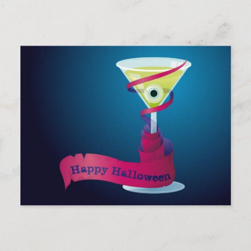 Cocktail Happy Halloween postcard