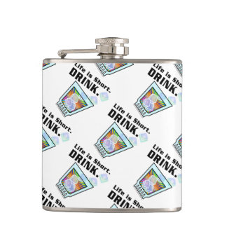 COCKTAIL HIP FLASKS, Life is Short. DRINK. Flask