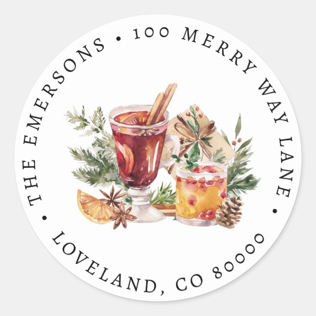 Cocktail Holiday Classic Round Sticker (Front)