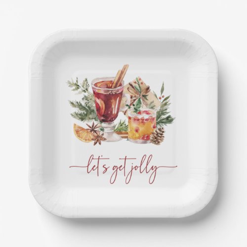 Cocktail Holiday Paper Plates