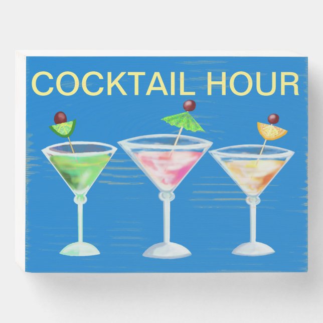 Cocktail hour bar drinks sign (Front Horizontal)
