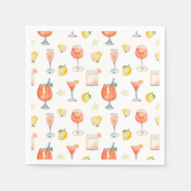 Cocktail Hour Italian Wedding Napkins (Front)