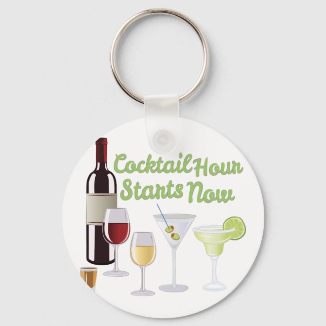 Cocktail Hour Keychain (Front)