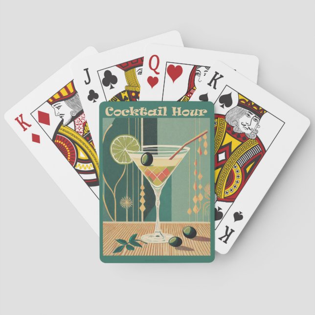 Cocktail Hour Mid Century Design Poker Cards (Back)