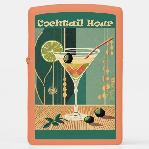 Cocktail Hour Mid Century Design Zippo Lighter