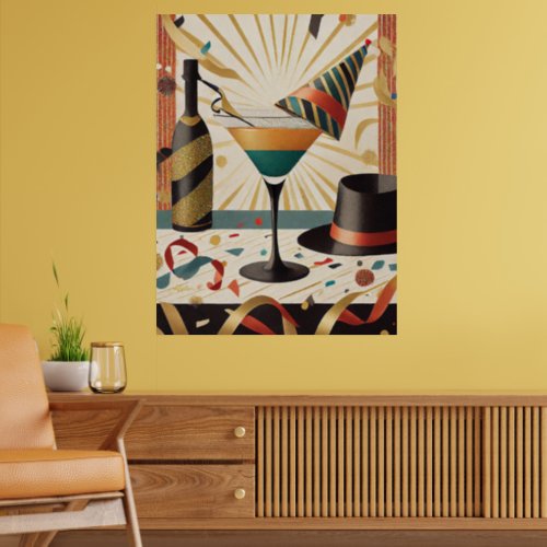 Cocktail Hour Mid Century New Years Eve Design Poster