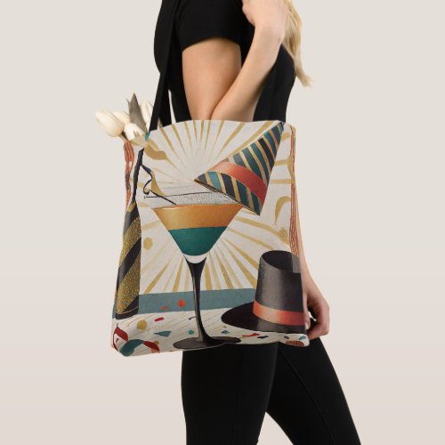 Cocktail Hour Mid Century New Years Eve Design Tote Bag