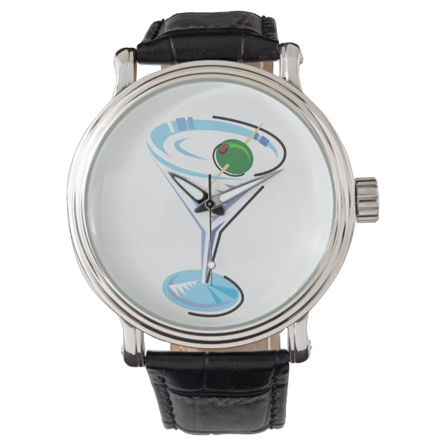 Cocktail Hour_retro-style Martini Glass Watch (Front)