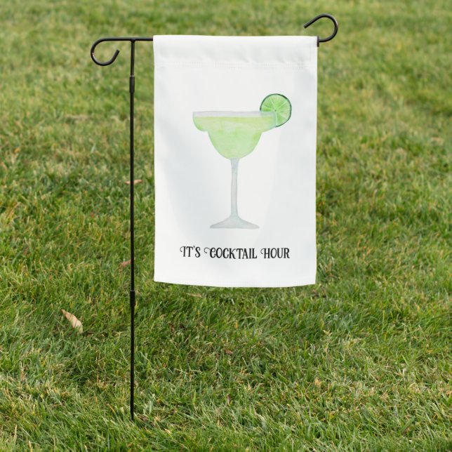 Cocktail Hour, The Bar is Open Flag, Happy Hour Garden Flag (In SItu)