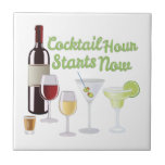 Cocktail Hour Tile<br><div class="desc">Time to celebrate with this perfect design to please the vino connoisseur! This cool design will look good on cocktail napkins, kitchen decor and more!</div>