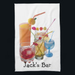 Cocktail Hour Towel<br><div class="desc">Variety of cocktails with name.</div>