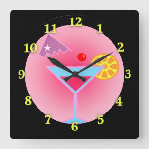 Cocktail Hour Wall Clock